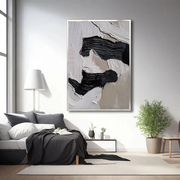 3D-Textured Art | Monochrome Wave Strokes