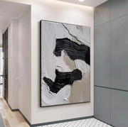 3D-Textured Art | Monochrome Wave Strokes