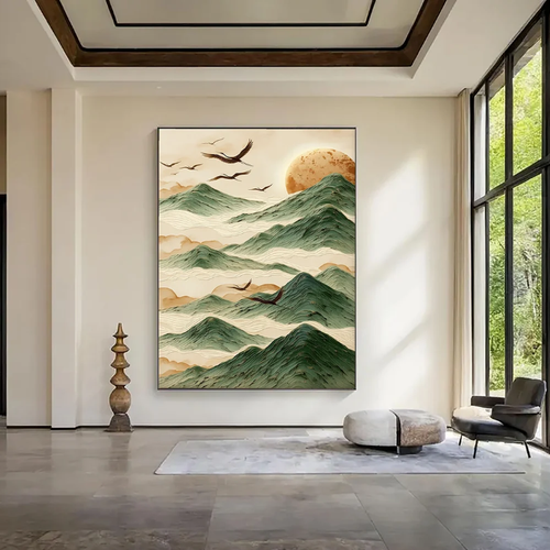 3D-Textured Art | Crane Mountain Glow