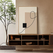 3D-Textured Art | Neutral Geometric Line Relief