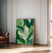 3D-Textured Art | Lush Green Leaf Relief