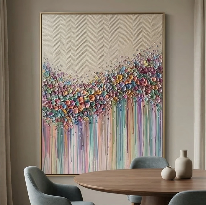 3D-Textured Art | Petal Cascade Glow