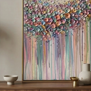 3D-Textured Art | Petal Cascade Glow