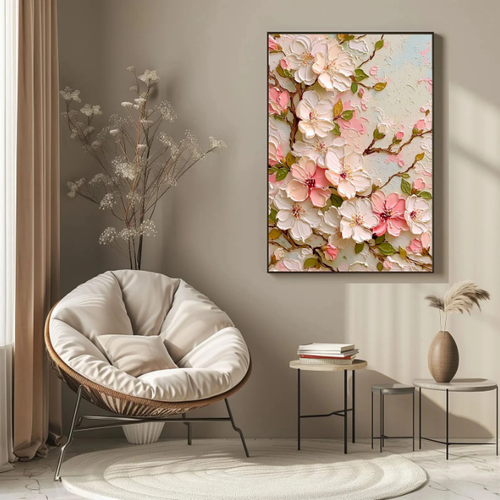 3D-Textured Art | Cherry Blossom Relief