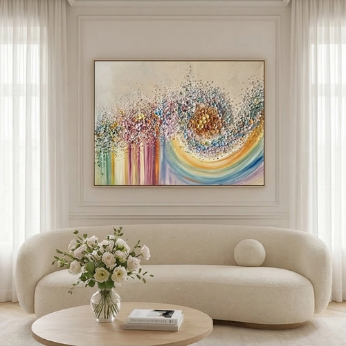 3D-Textured Art | Petal Cascade Glow