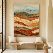 3D-Textured Art | Layered Mountain Relief