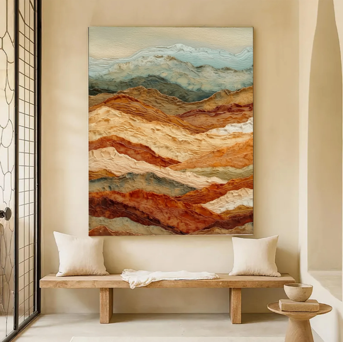 3D-Textured Art | Layered Mountain Relief