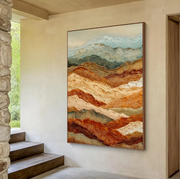 3D-Textured Art | Layered Mountain Relief