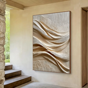 3D-Textured Art | Linen Wave Relief