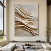 3D-Textured Art | Linen Wave Relief