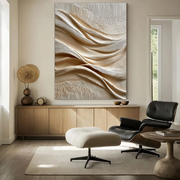 3D-Textured Art | Linen Wave Relief