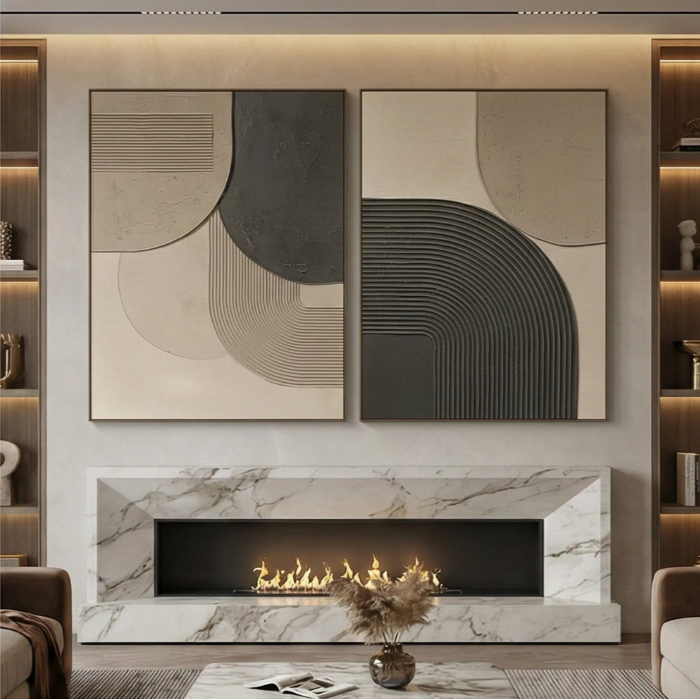 3D-Textured Art | Gray Geometry