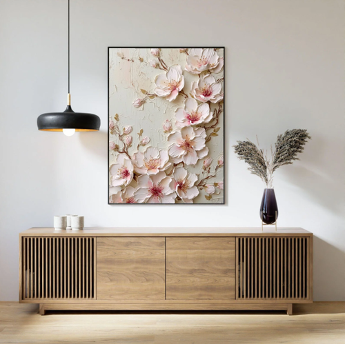 3D-Textured Art | BlushBlossom Relief