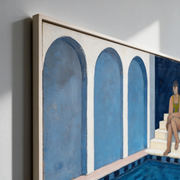 Vintage Americana Art | Conversation By The Pool