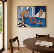 Vintage Americana Art | Conversation By The Pool