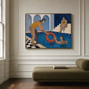 Vintage Americana Art | Conversation By The Pool
