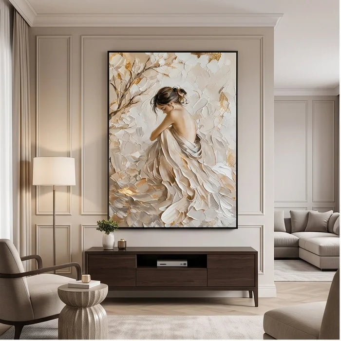 3D-Textured Art | Textured Neutral Figurative Wall Art