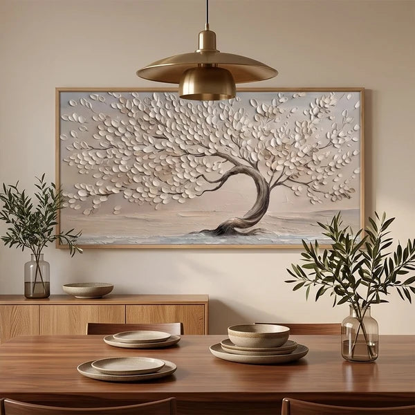 3D-Textured Art | Textured Neutral Tree Wall Art