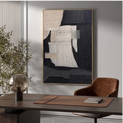 Wabi-Sabi Art | Textured Black & Neutral Abstract Wall Art