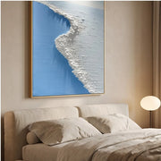 3D-Textured Art | Textured Blue Coastal Landscape Wall Art