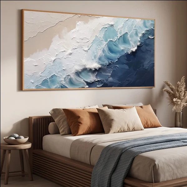 3D-Textured Art | Textured Blue Ocean Wall Art