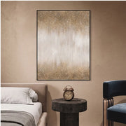 Minimalist Wall Art | Textured Gold & White Abstract Wall Art