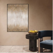 Minimalist Wall Art | Textured Gold & White Abstract Wall Art