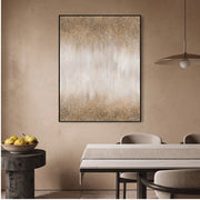 Minimalist Wall Art | Textured Gold & White Abstract Wall Art