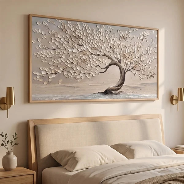 3D-Textured Art | Textured Neutral Tree Wall Art