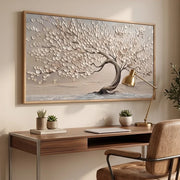 3D-Textured Art | Textured Neutral Tree Wall Art