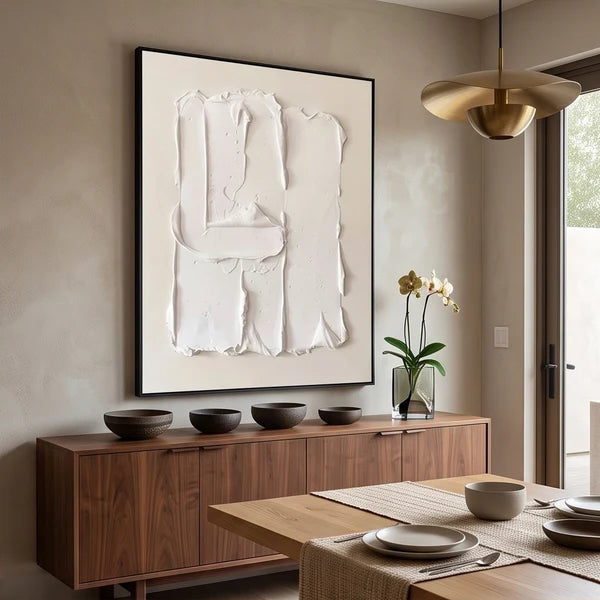 Minimalist Wall Art | White Textured Abstract Wall Art