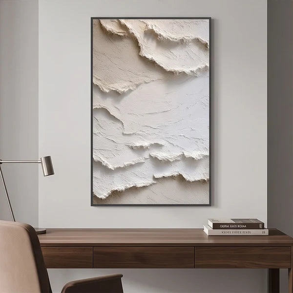Minimalist Wall Art | White Textured Abstract Wall Art