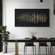 3D-Textured Art | Black & Gold Abstract Wall Art