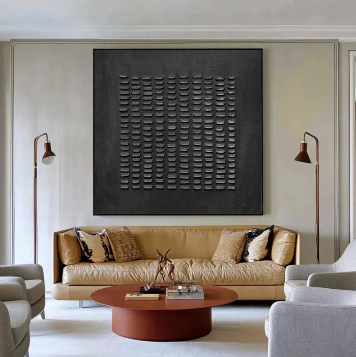 3D-Textured Art | Black Minimalist Texture Wall Art