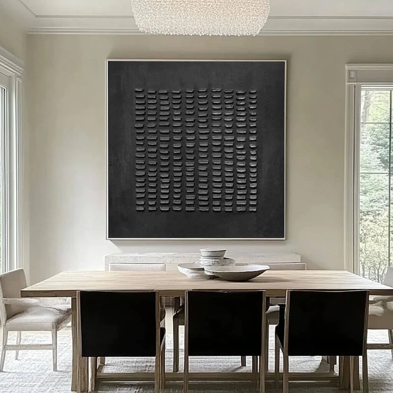 Abstract Art | Black Minimalist Texture Wall Art