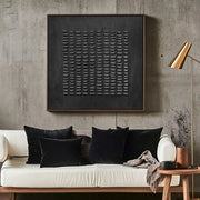 3D-Textured Art | Black Minimalist Texture Wall Art