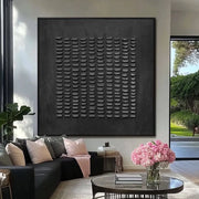 3D-Textured Art | Black Minimalist Texture Wall Art