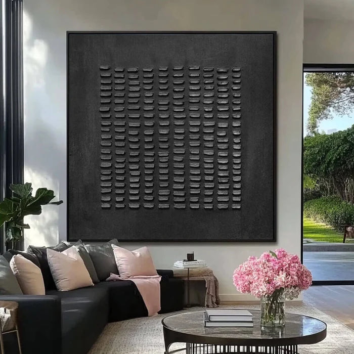 3D-Textured Art | Black Minimalist Texture Wall Art