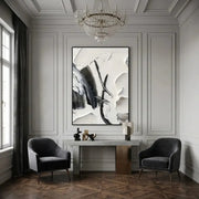 3D-Textured Art | Black & White Abstract Wall Art