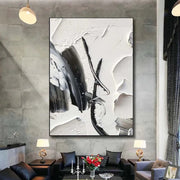3D-Textured Art | Black & White Abstract Wall Art