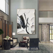 3D-Textured Art | Black & White Abstract Wall Art