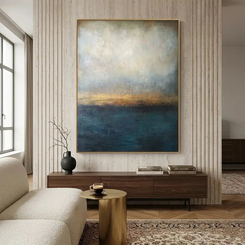 Abstract Art | Blue Abstract Landscape Wall Art