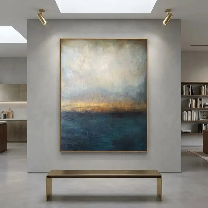 Abstract Art | Blue Abstract Landscape Wall Art