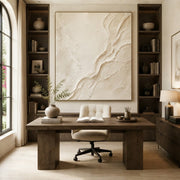 3D Abstract Art | Beige Flow Texture Abstract Painting
