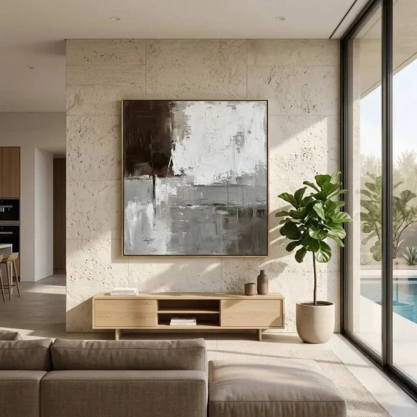 Wabi-Sabi Art | Grey Neutral Abstract Wall Art