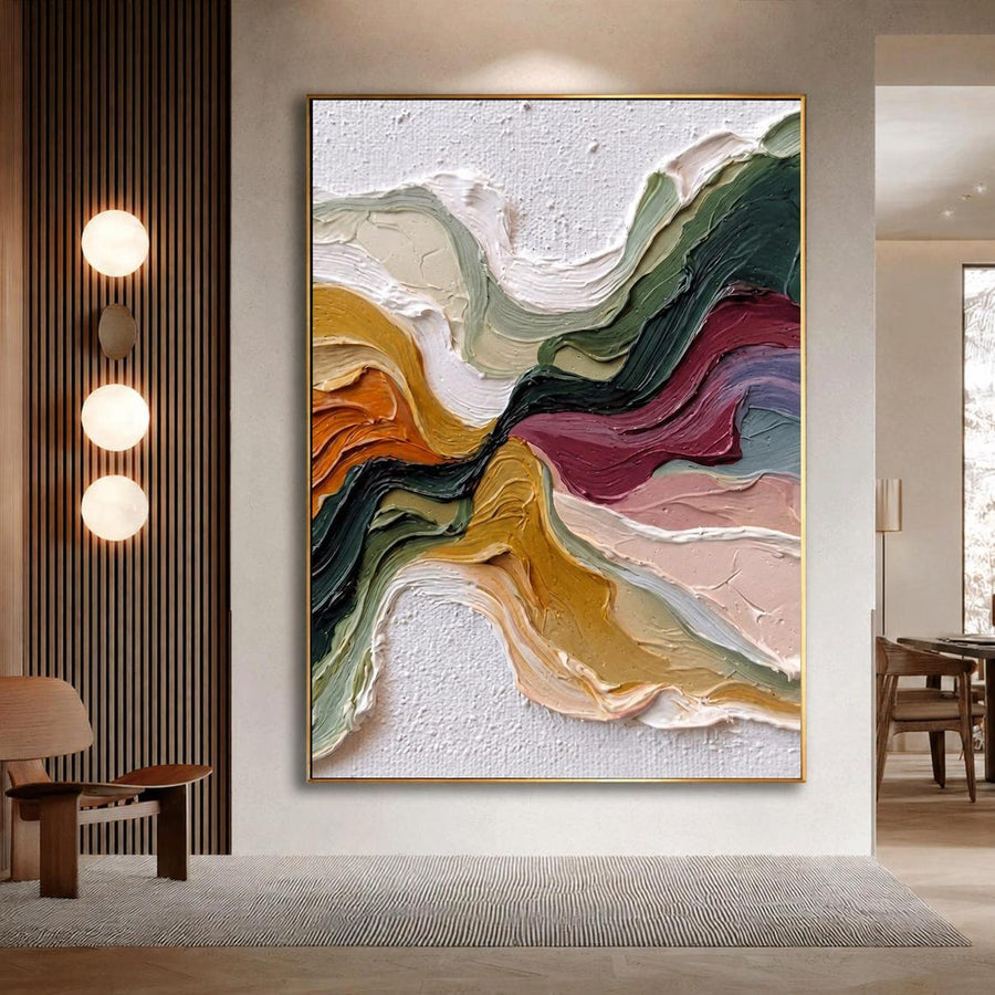 3D-Textured Art | Abstract Wave Wall Art