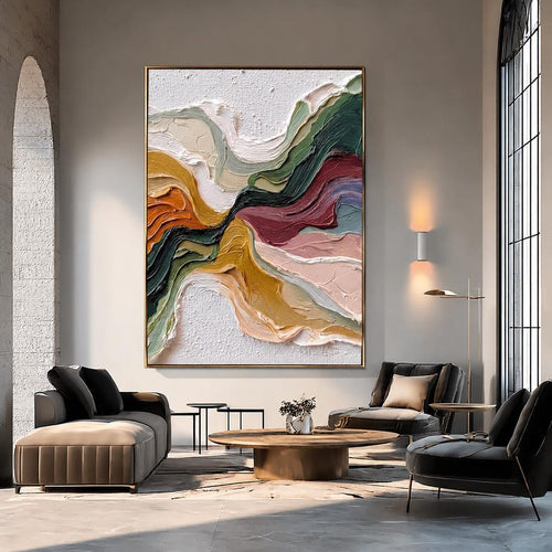 3D-Textured Art | Abstract Wave Wall Art