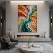 3D-Textured Art | Colorful Abstract Oil Painting