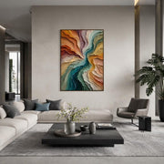 3D-Textured Art | Colorful Abstract Oil Painting