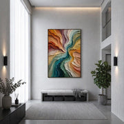3D-Textured Art | Colorful Abstract Oil Painting